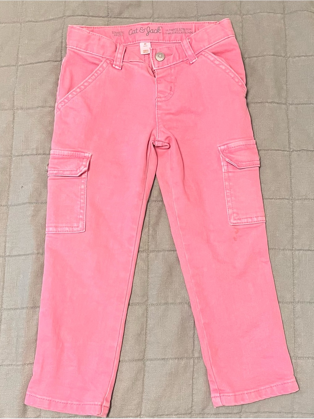 Carters 4T Cargo Pants - Bright Pink